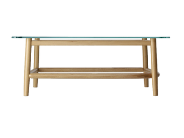 SINGLE CURVE LOW TABLE - Square wood and glass coffee table by Wiener GTV Design - view 3